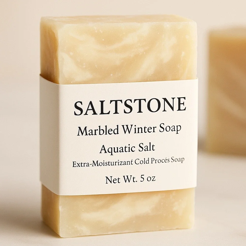 SALTSTONE-Marbled‎ Winter Soap BarAquatic Salt Extra-Moisturizing  5oz